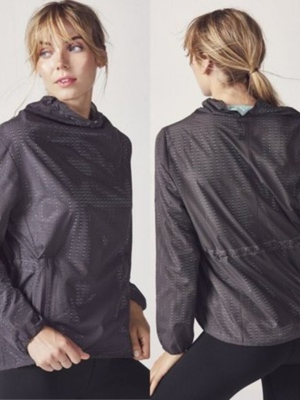 Fabletics Liora Perforated Windbreaker Mock Neck Jacket SZ 2X